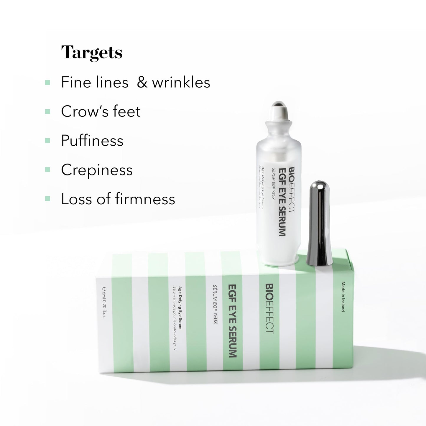 BIOEFFECT EGF Eye Serum with De-Puffer Rollerball | Age-Defying Under Eye Treatment with Epidermal Growth Factor for Fine Lines, Wrinkles, Puffiness & Sagging (6 mL + 6 mL) 12 mL / 0.40 oz