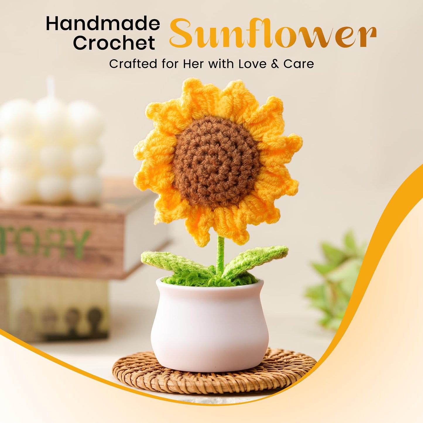 Sunflower Birthday Gifts for Women, 9 Pcs Get Well Soon Gift Baskets, Inspirational Sunflower Self Care Package Thank You Gift with Spa Gift Set, Thinking of You Unique Gifts for Women