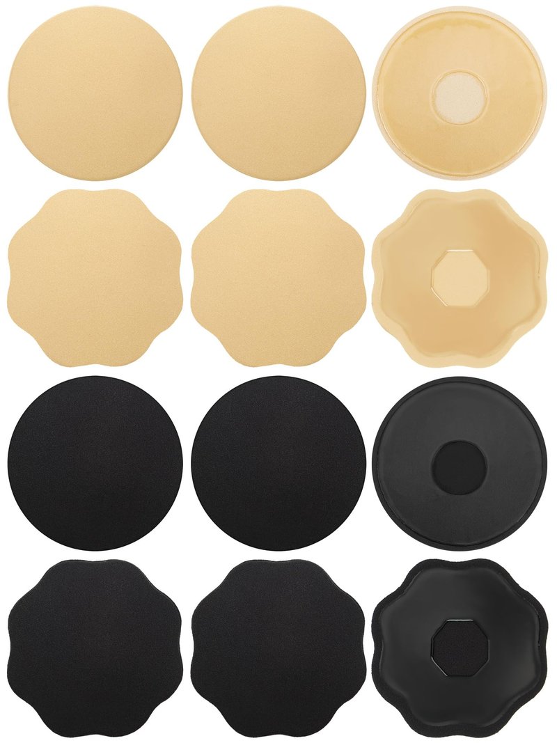 Croloose 4 Pairs Tanning Nipple Cover for Women Silicone Reusable Nipple Pasties Sticky Invisible Tanning Breast Nipple Pad Waterproof