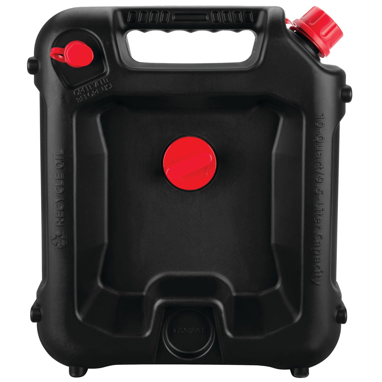 Performance Tool W4076 10-Quart Oil Drain Container, Deep Drain Well, Integrated Handle, Sealing Rubber Gaskets, Black