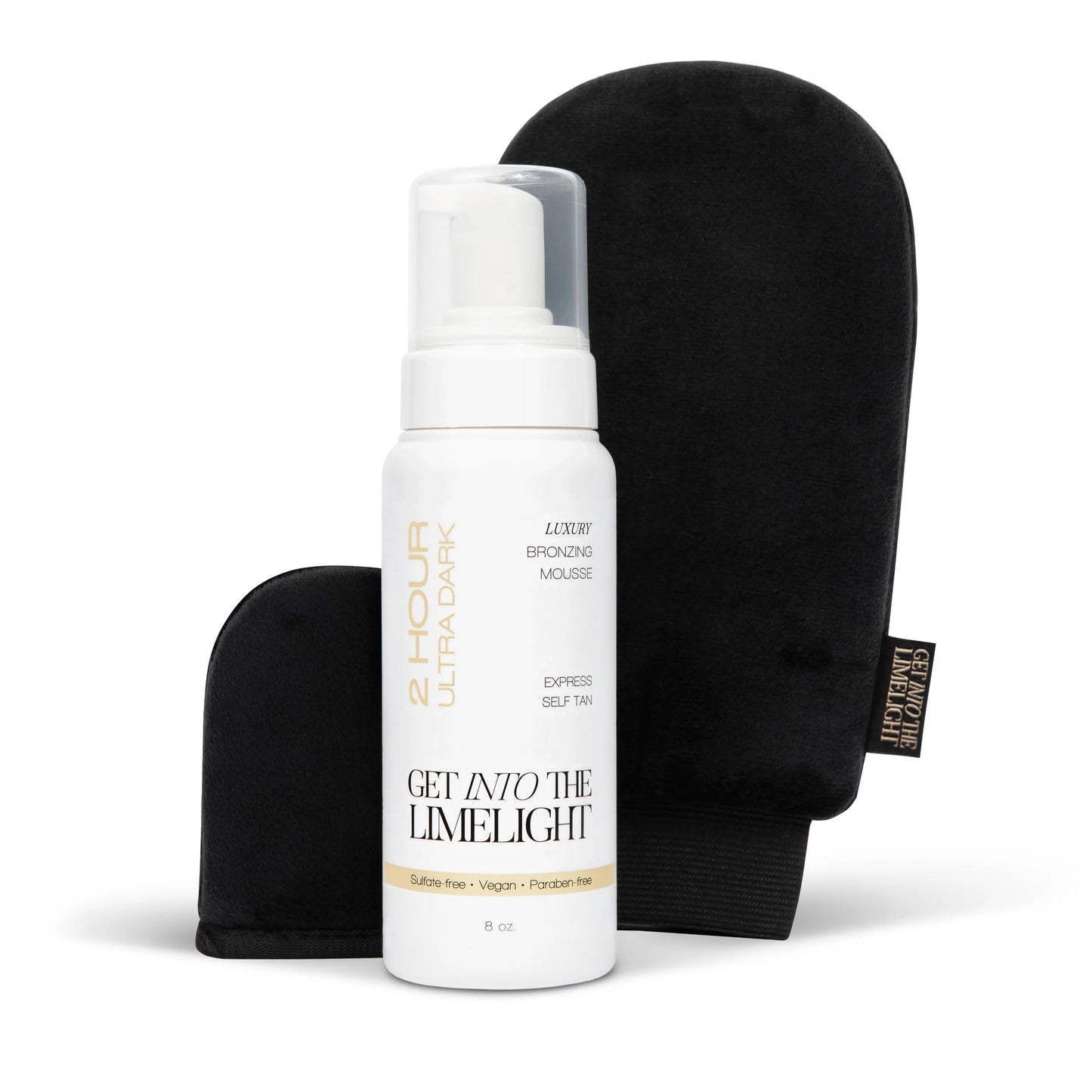 Get Into The Limelight 2 Hour Express, Ultra Dark Starter Kit with Self Tanning Mousse Plus Body and Face Applicator Mitts, Rinse in 2 Hours