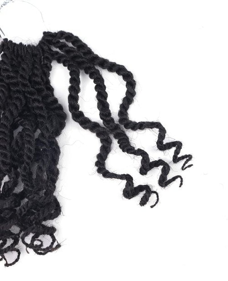 6 Inch Crochet Hair 8 Packs Wavy Senegalese Twist Crochet Hair Pre Looped Curly Ends Kinky Twist Crochet Braids Micro Two Strand Crochet Twist Hair (6 Inch,2)
