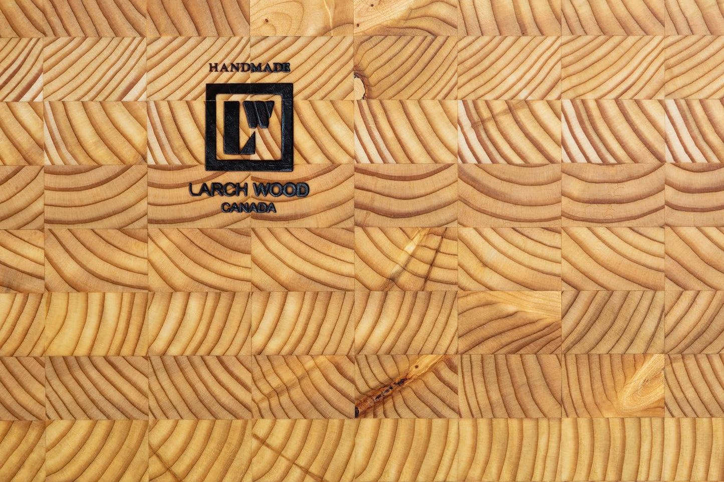 Larch Wood Canada End Grain Medium Cutting Board, Standard Line, Handcrafted for Professional Chefs & Home Cooking, 17-3/4" x 13-1/2" x 1-5/8"