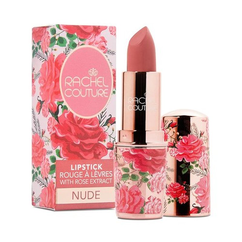 Rachel Couture Matte Lipstick with High Impact Color | Vegan & Cruelty Free | Infused with Rose Extract - 0.12 Oz - Nude