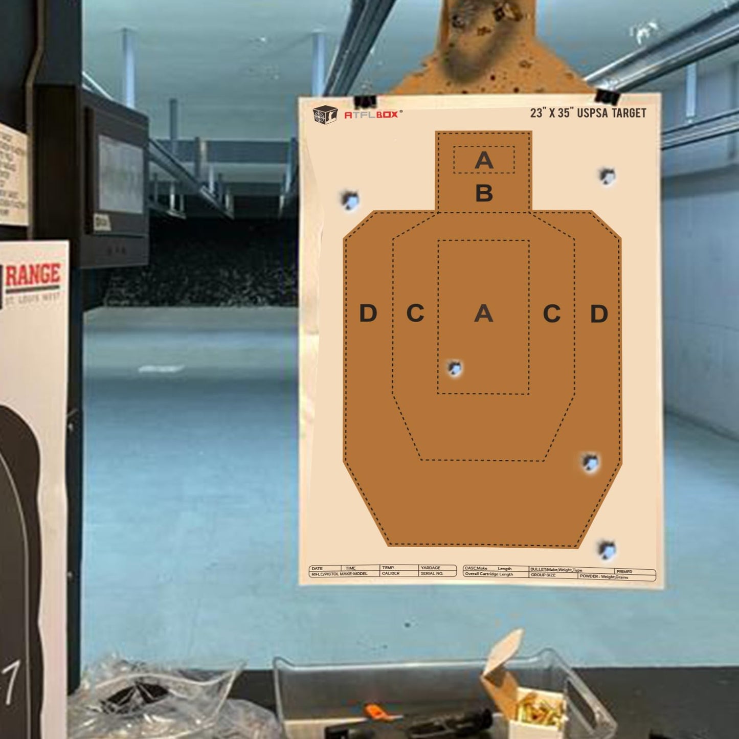 ATFLBOX 23" x 35" IPSC/USPSA Practice Paper Shooting Targets, Competition Torso Target, Paper Silhouette Shooting Target, Suitable for Pistol, Rifle, Handgun, shotgun shooting range training (50 PACK)