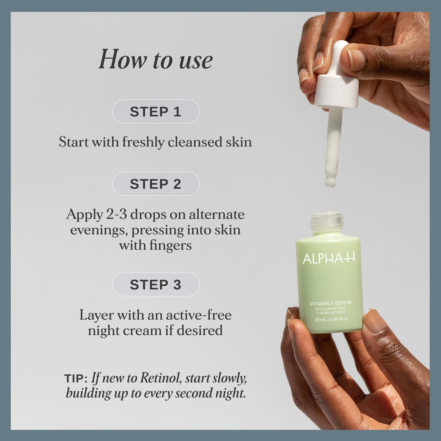 Alpha-H Vitamin A Serum With 0.5% Retinol - Gentle Night Renewal For Smoother, Brighter-Looking Complexion - Promotes Improved Texture, Elasticity, And Reduces Appearance of Visible Lines