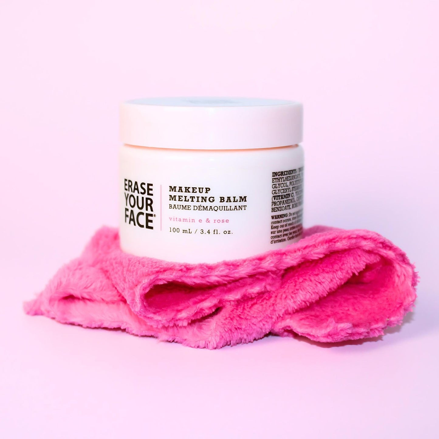 ERASE YOUR FACE Original Makeup Melting Balm - Hydrating Cleansing Balm & Makeup Remover Enriched Vitamin E & Rose - Leaves Skin Soft & Refreshed - Safe for Sensitive Skin (100 ml)