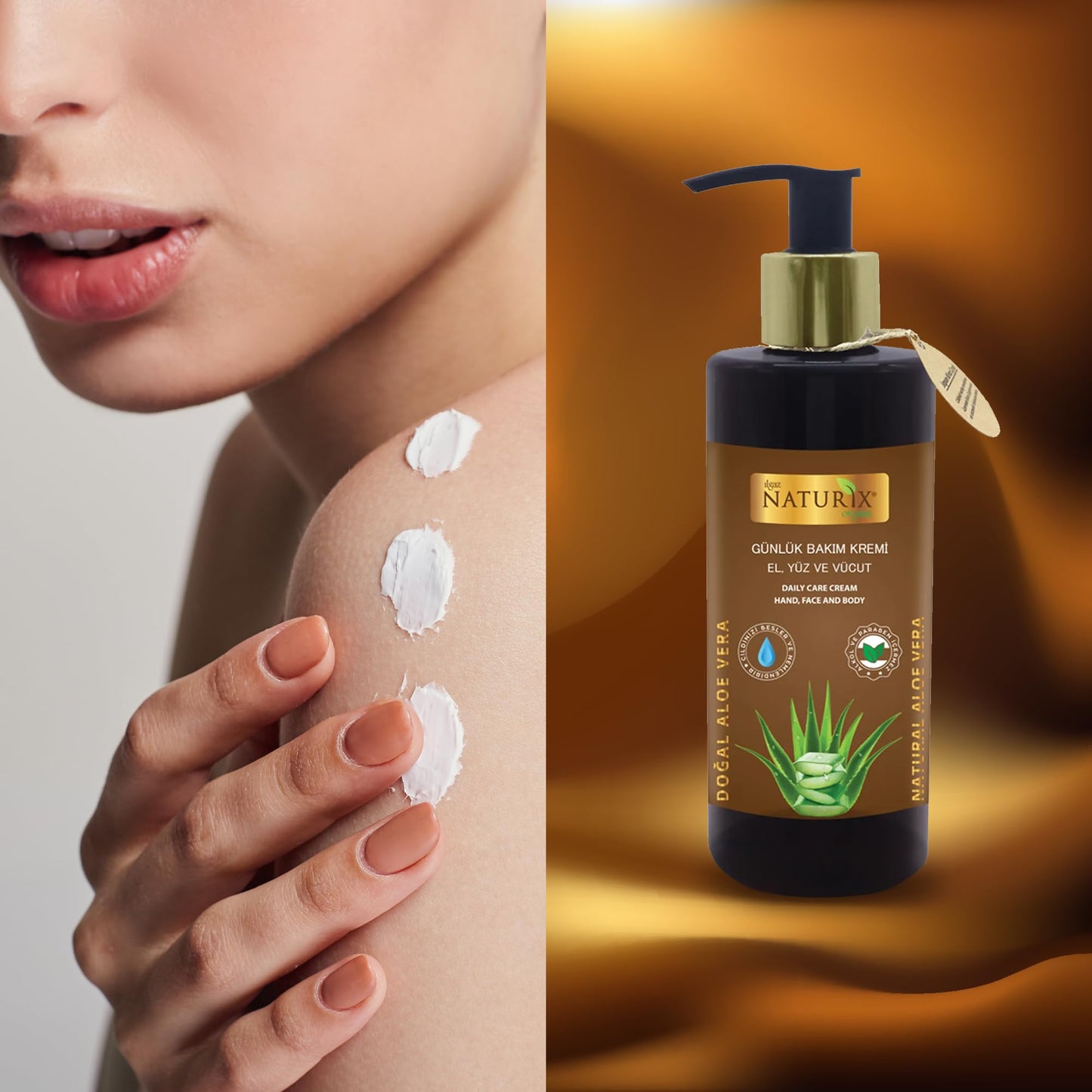 LIMOPA Hand Face and Body Aloe Vera Vitamin Cream 8.45 Oz | Nourishing Care Normal to Dry Skin Lotion | Intensive Moisturizer Cream