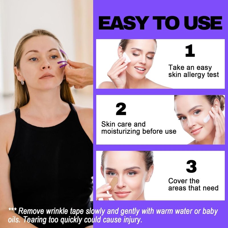 Face Tape for Wrinkles | Overnight Wrinkle Patches for Facelift & Neck | 5cm Wide Kinesiology Tape
