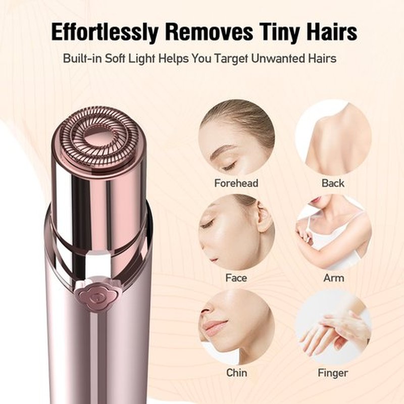 Facial Hair Removal for Women(Luxury), Hair Removal Device, SEIHAI Rechargeable Hair Remover/face shavers, Facial Hair Remover for Upper Lip, Chin, Included 4 x Replacement Heads