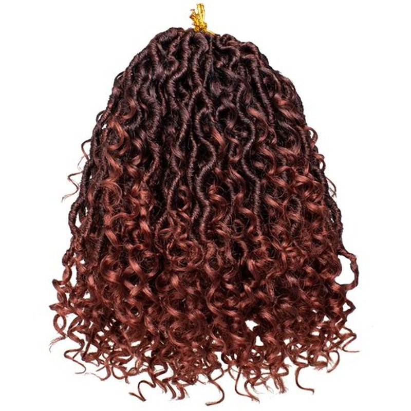 Beverlee 10 Inch Goddess Locs Crochet Hair 8 Pcak Boho Faux Locs Boho Goddess Locs Crochet Locs Pre Looped Soft Hippie Locs Synthetic Bohemian Curly Crochet Locs Hair for Black Women