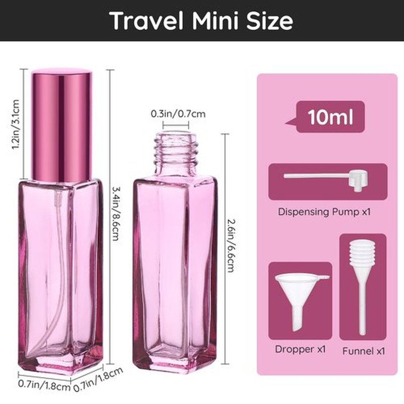 Segbeauty 5pcs Perfume Travel Refillable, 10ML Empty Atomizer Sprayer for Perfume, Mini Portable Glass Spray Bottle Perfume Dispenser for Cosmetic Accessories Supplies Outgoing Travel Essentials