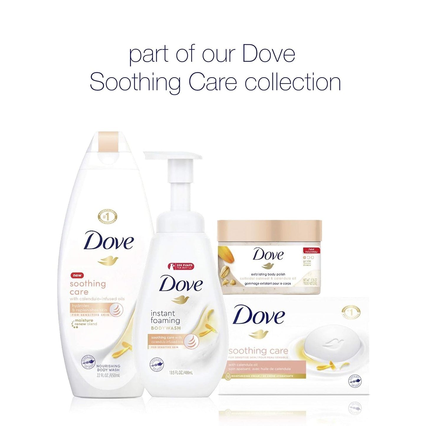 Dove Exfoliating Body Polish Scrub with Almond & Mango Butter - 10.5 oz (4 Count) for Dry Skin