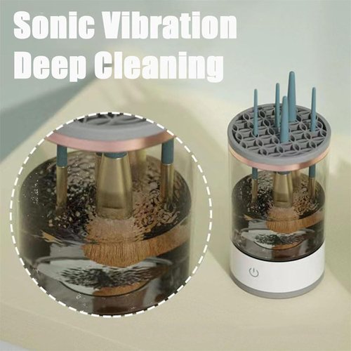 The Cozy Luna Brush Cleaner, Automatic Electric Makeup Brush Cleaner, Beauty Swirl Cosmetic Brush Cleaner, Deep Spinning Cleaning, suitable for All Makeup Brush Size (Charging,2PCS Black)