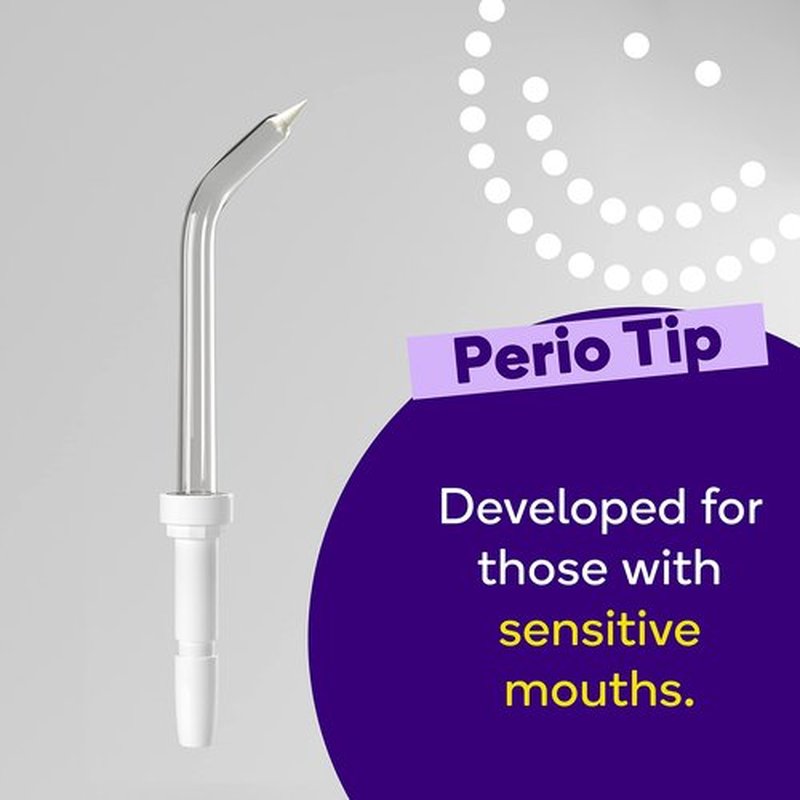 BURST Water Flosser Replacement Tips for Fresh Breath, Healthy Teeth & Gums, Plaque Removal Between Teeth, Braces & Dental Work - 2pk (Perio)