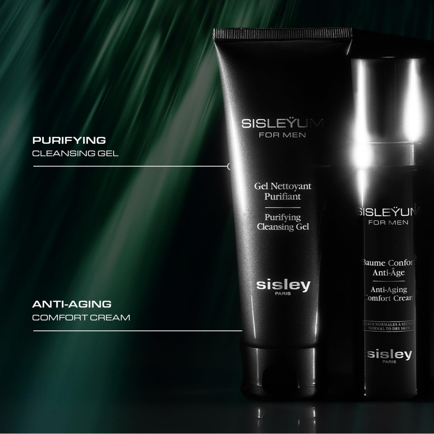 Sisley Paris Sisleyum Anti-Aging Comfort Cream - Smooths, Soothes & Hydrates - For Normal-to-Dry Male Skin - Non Sticky, Non Shiny - Light Fragrance with Woody Notes - 50 mL