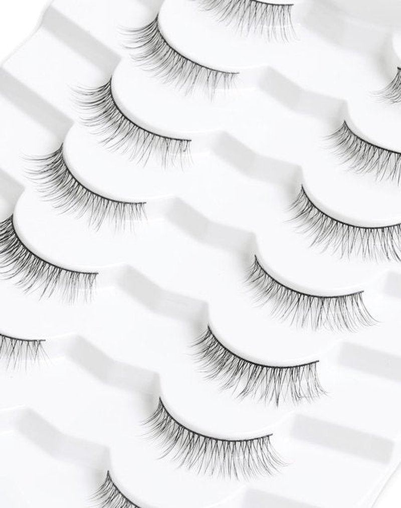 Onlyall Natural Lashes Wispy Lashes Natural Look False Eyelashes Natural Flared Eyelashes False Eye Lashes Soft Fluffy Lashes 7 Pairs DK32