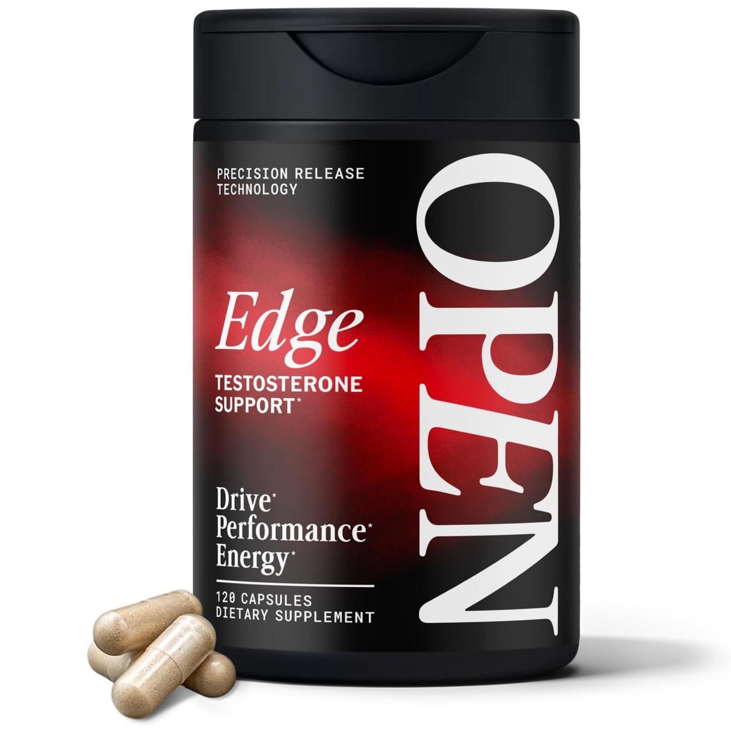 OPEN Essentials Testosterone Booster for Men - Drive, Energy & Muscle Support - 11-in-1 Formula, Tongkat Ali, KSM-66 Ashwagandha, Fenugreek, Boron, DIM - 120 Max Absorption Capsules, Made in USA