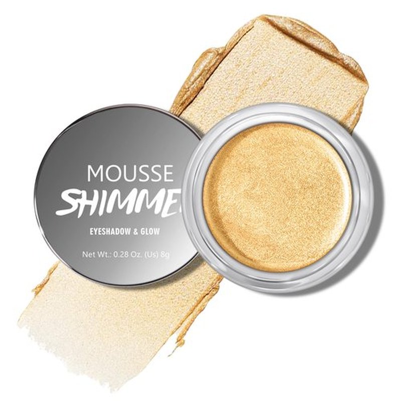 KYDA Gold Shimmer Cream Eyeshadow, Smooth Ice Cream-like Texture, Lasting High Pigmented Creamy Formula, Blendable Shimmer Finish, Face & Eyes Highlighter, Multiuse Shimmer Cream