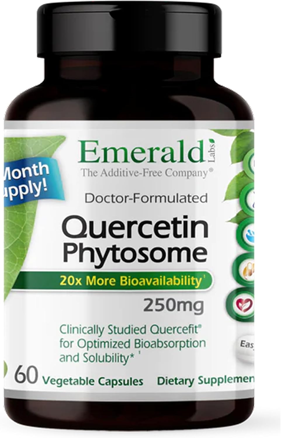 Quercetin Phytosome Complex for Immune Support - Vegan & Gluten-Free - 60 Vegetable Capsules