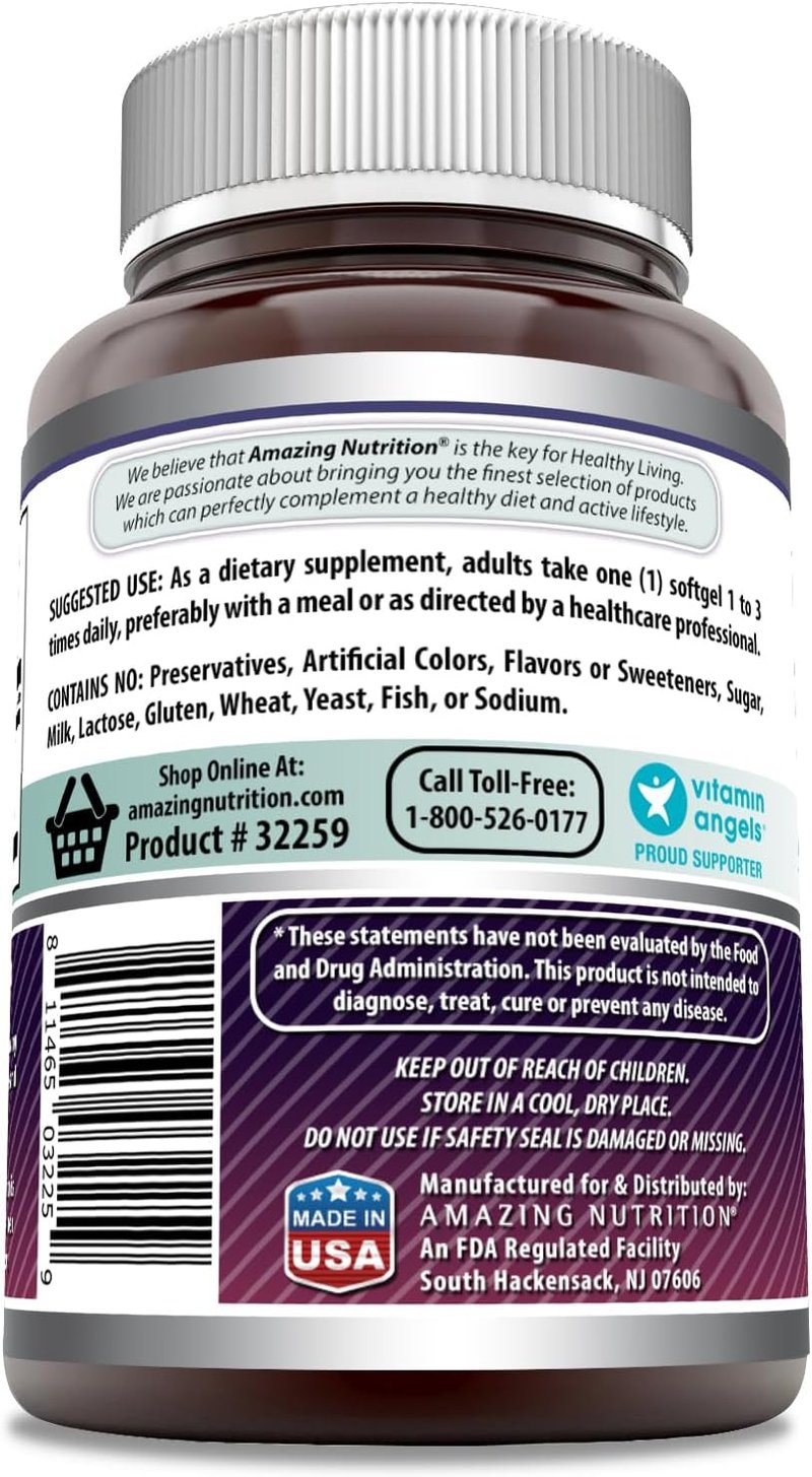 Black Currant Oil Softgels 1500 Mg - GLA Rich, Non-GMO | 200 Count