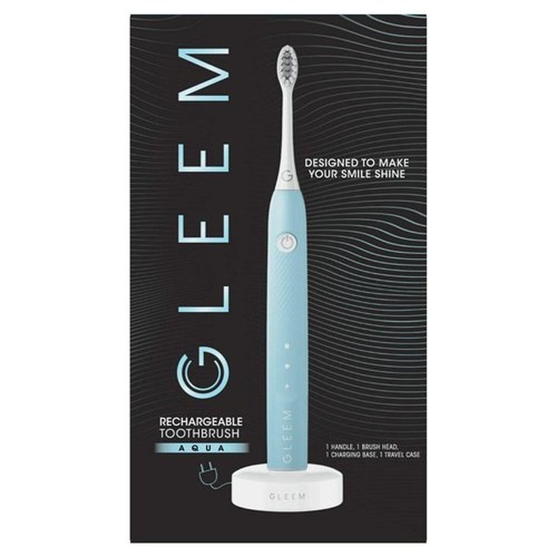Gleem Rechargeable Electric Toothbrush, Aqua