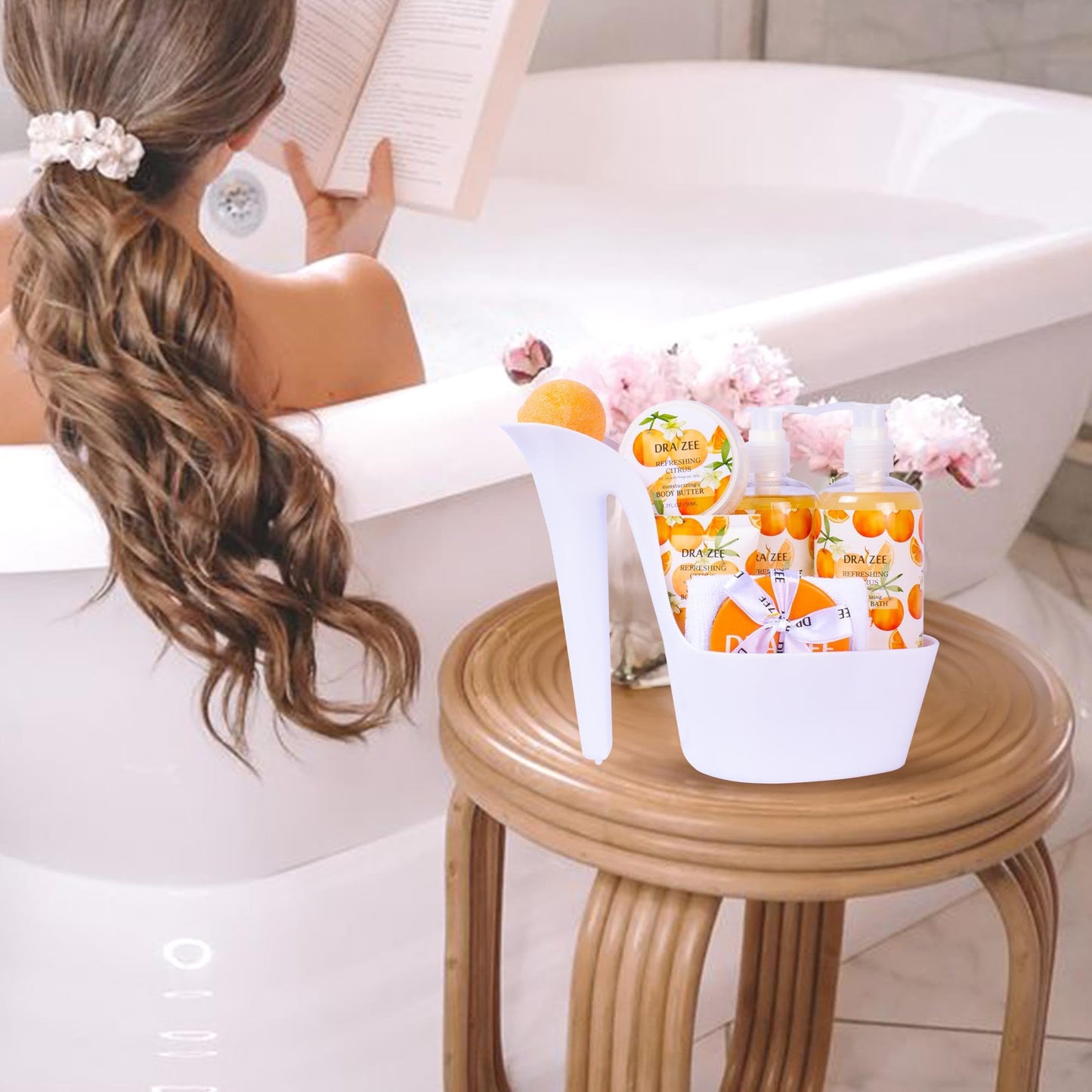Draizee Heel Shoe Spa Gift Basket for Women, 8 Pc Citrus Scented