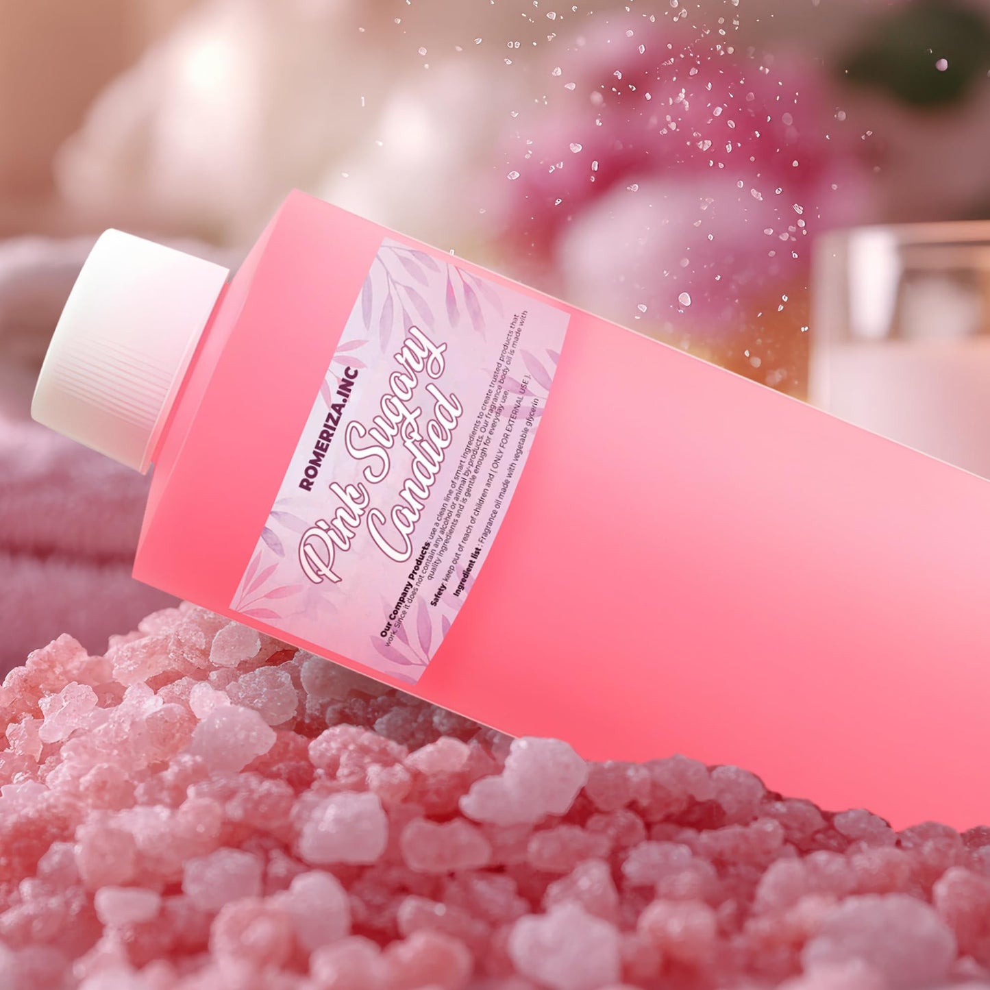 Pink Sugary Candied Fragrance Body Oil - Luxury Scented Body Oil Perfume- Women Natural Scented Oil - Long Lasting Perfume - Uncut Fragrance Oil in Plastic Bottle 4 Fl Oz (Pack of 1)