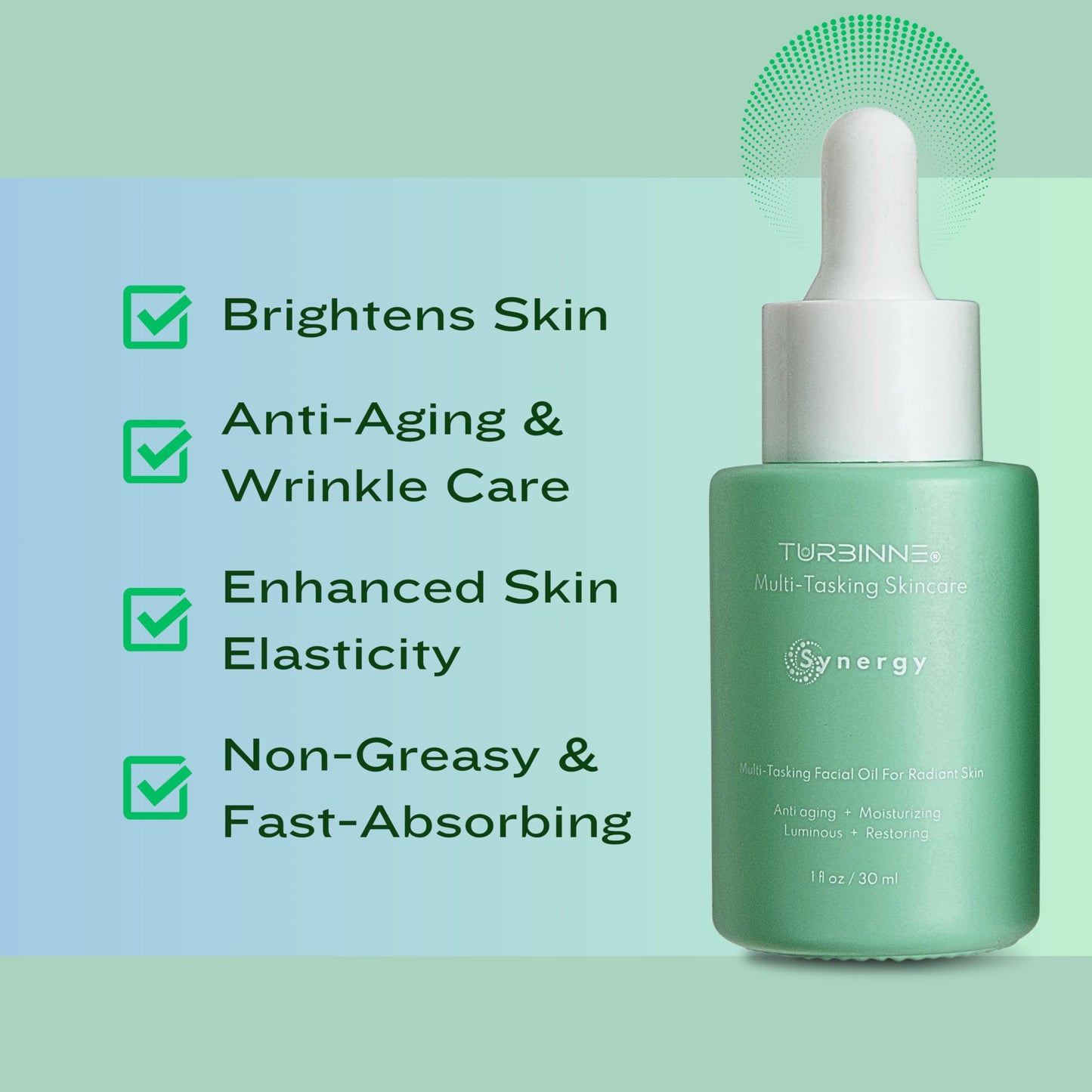 Turbinne 10 Facial Oil Blend – Anti-Aging Face Oil with 3% Retinol & 30% Vitamin C, Hydrate, Wrinkle Reduction, Fades Dark Spots, Fast-Absorbing & Non-Greasy (1 Count)