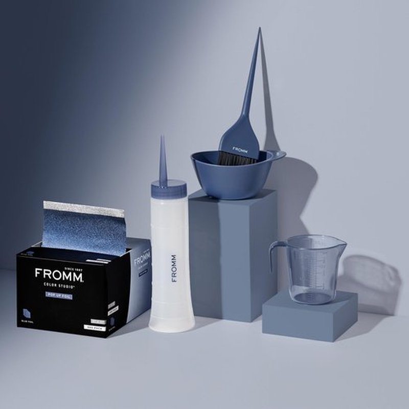 Fromm Color Studio Medium Weight Pop Up Hair Foil in Blue, 5" x 11" Embossed Aluminum Foil Sheets, Hair Foils for Highlighting and Coloring - 500 Foil Sheets