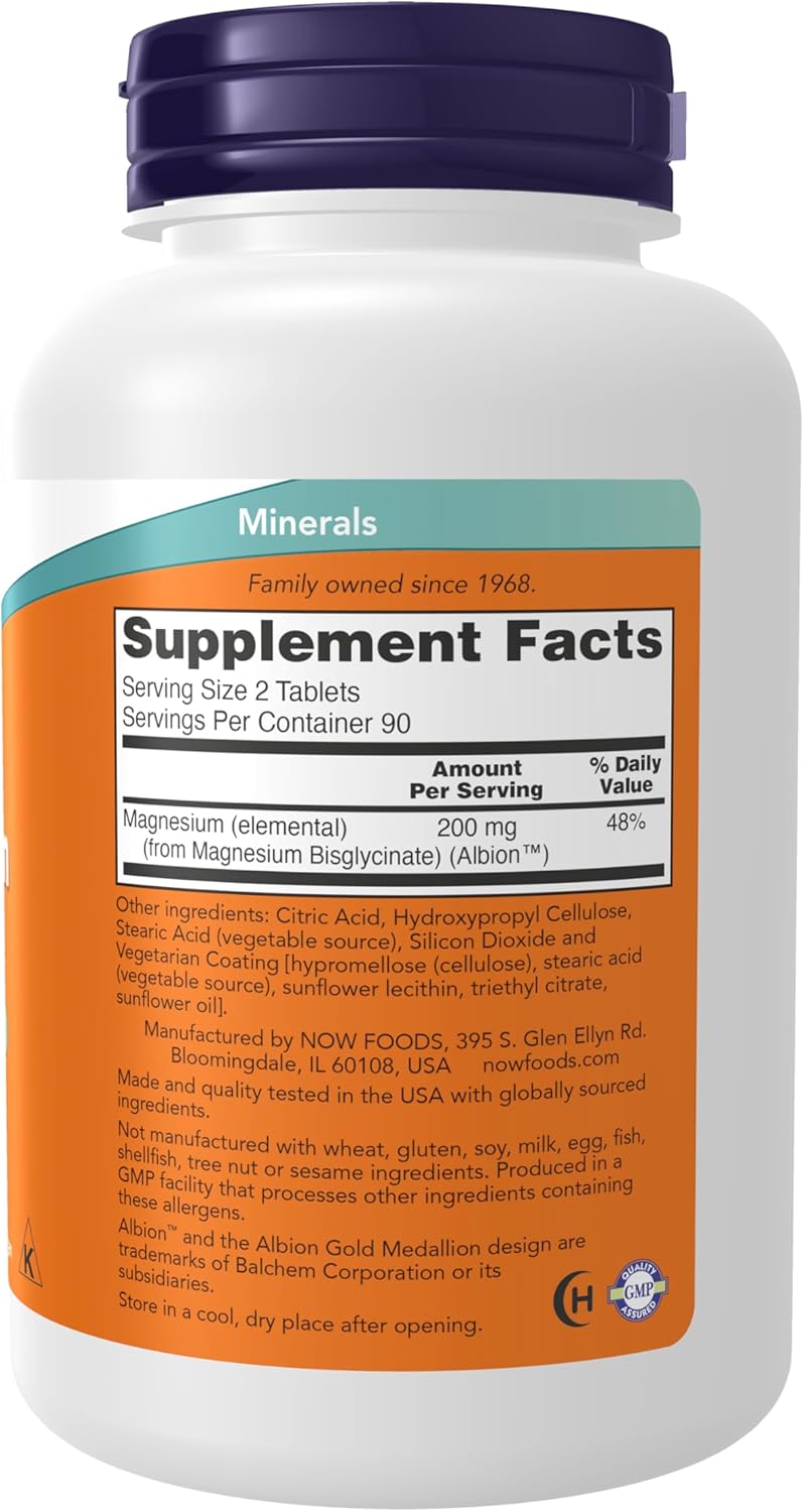 Magnesium Glycinate 100 mg - Highly Absorbable Dietary Supplement | 180 Tablets