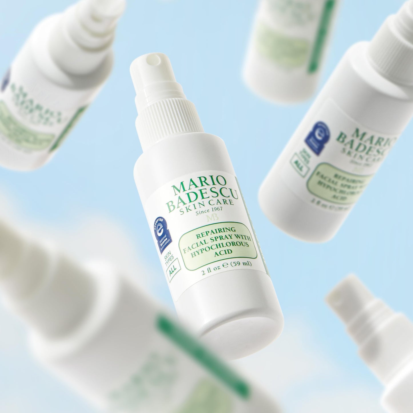 Mario Badescu Repairing HOCl Facial Spray with Hypochlorous Acid – Soothes & Hydrates Angry, Irritated Skin, Reduce Redness & Flare-Ups – pH Balancing, Non-Irritating Cleanser, 2 Fl Oz (Pack of 2)