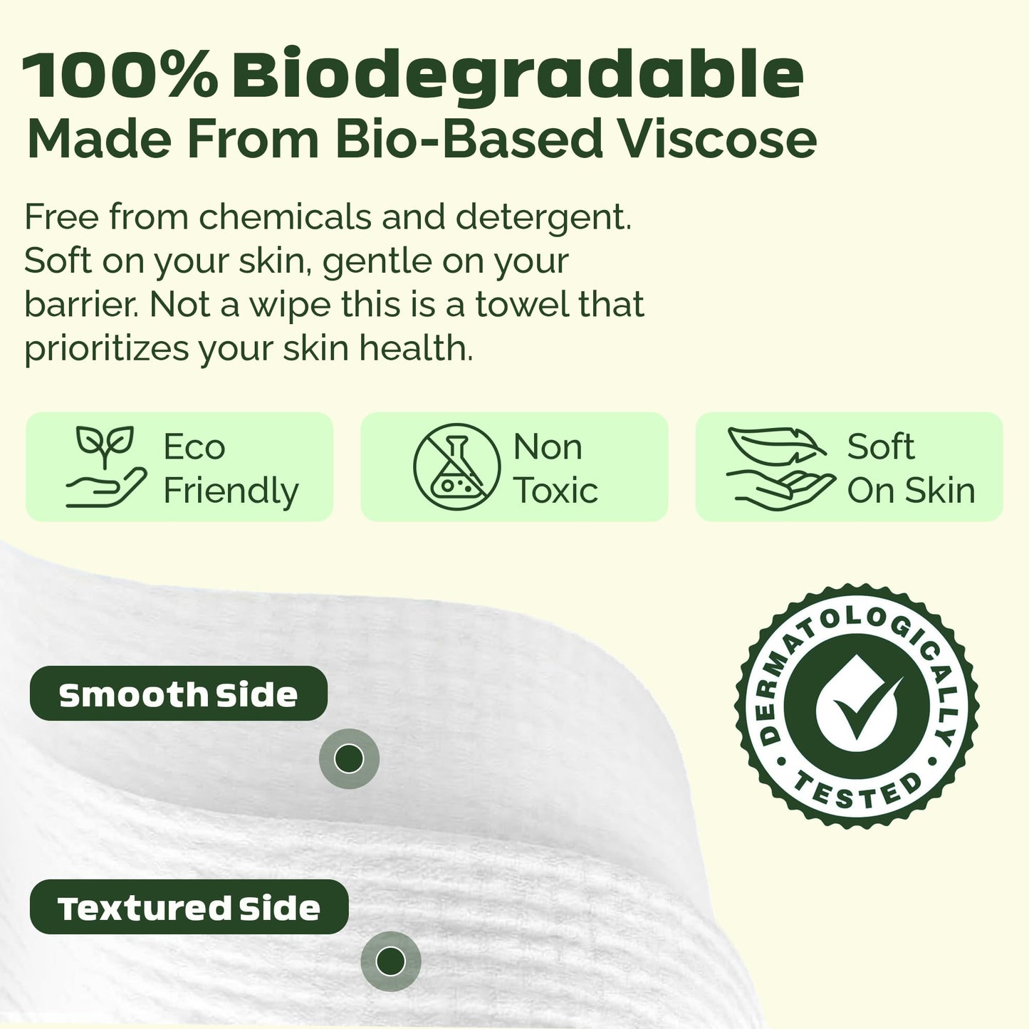 Disposable Face Towels XL, 60 Count, Ultra-Soft, Vegan, Cruelty-Free