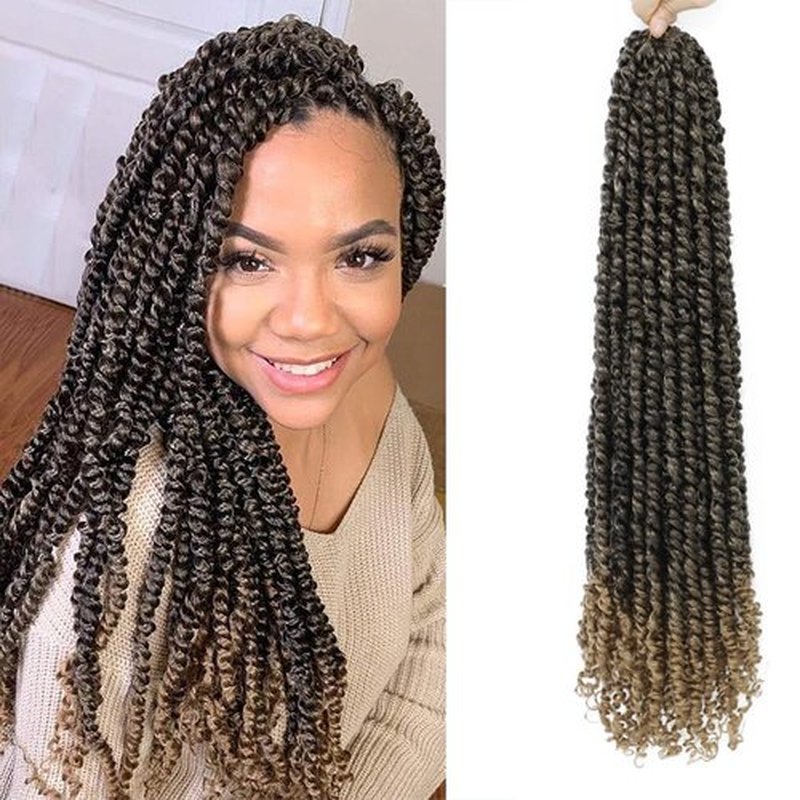 Felek Passion Twist Crochet Hair 24inch 8 Packs Pre Looped Twist Crochet Hair For Black Women Natural Soft Ombre Brown Pre Twisted Passion Twist Crochet Hair (T27, 24inch)