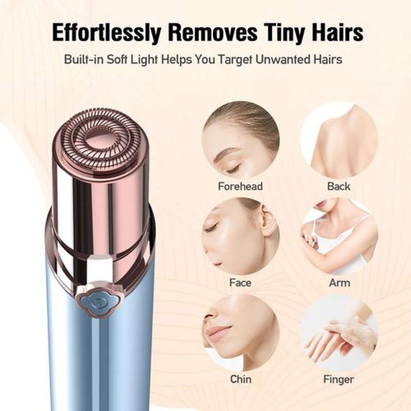 SEIHAI Hair Removal Device, Facial Hair Removal for Women, Rechargeable Hair Remover/face shavers, Facial Hair Remover for Upper Lip, Chin, Included 4 x Replacement Heads