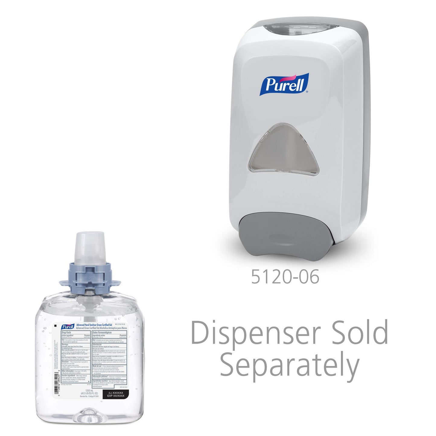 PURELL Advanced Hand Sanitizer Green Certified Gel, Fragrance Free, 1200 mL Hand Sanitizer Refills for PURELL FMX-12 Push-Style Dispenser (Pack of 4) - 5091-04