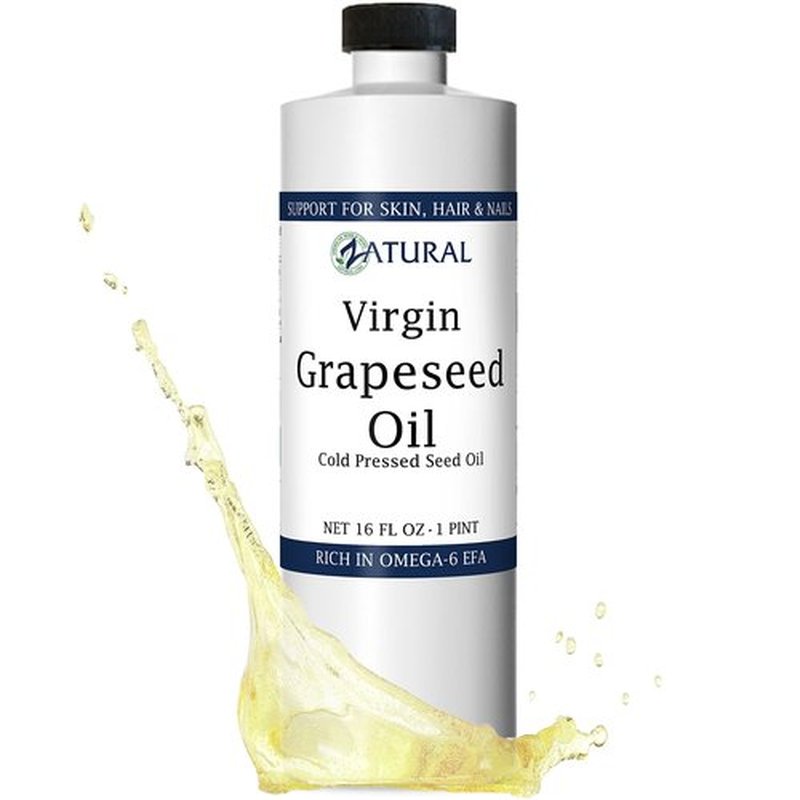 Zatural Grapeseed Oil Organically Grown 100% Pure Cold Pressed Virgin High Tempurature Cooking Oil (16oz)