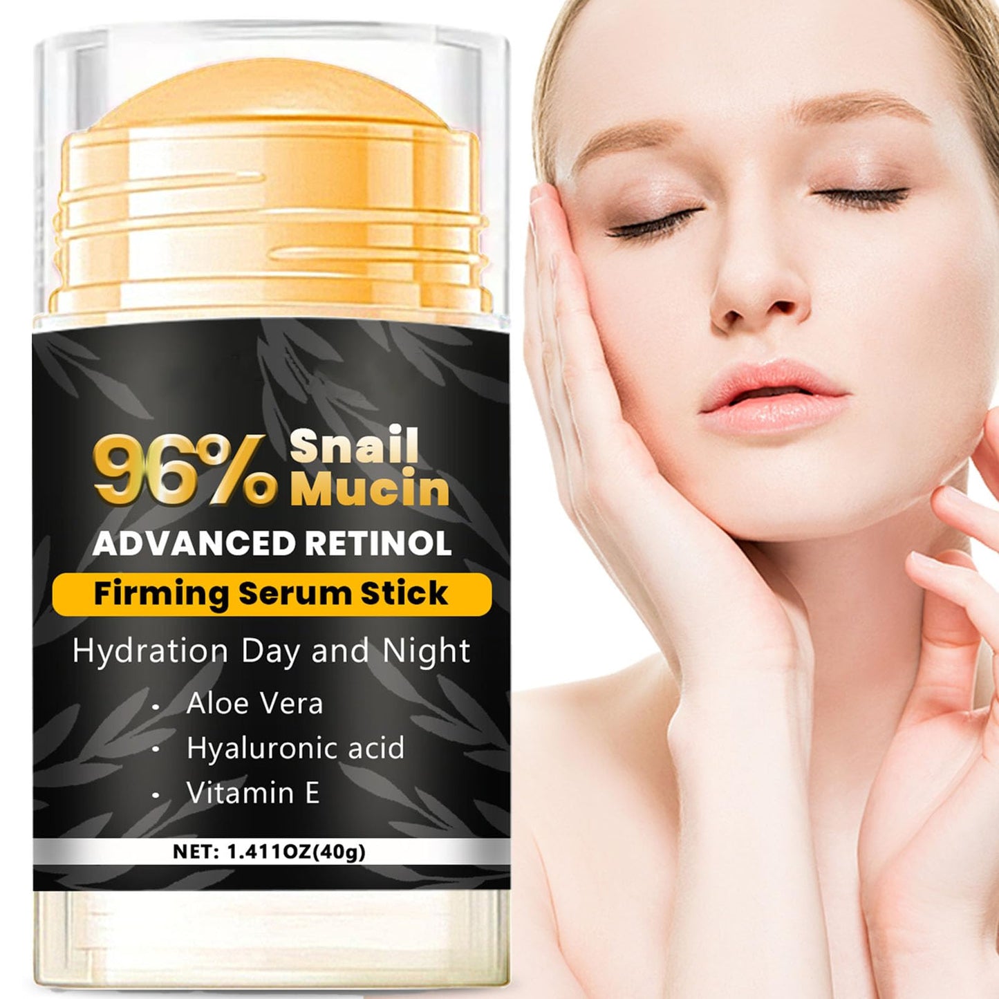 Hydrating Face Balm Stick with 96% Snail Mucin, Retinol and Aloe Vera Multi Balm Stick Moisturizer for Day & Night Hydrating Lifting & Firming Anti Aging for All Skin Types 1.41 Fl Oz