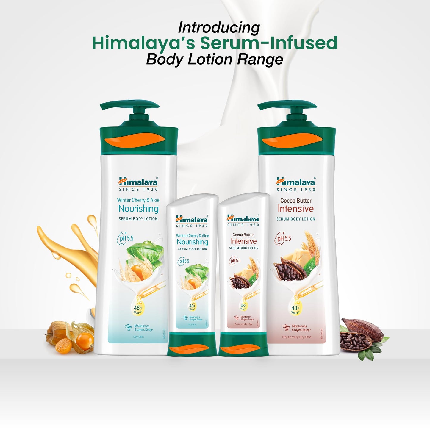 Himalaya Herbal Healthcare Cocoa Butter Intensive Body Lotion, Daily Ultra Moisturizer for Dry Skin, 13.53 oz, 1 Pack