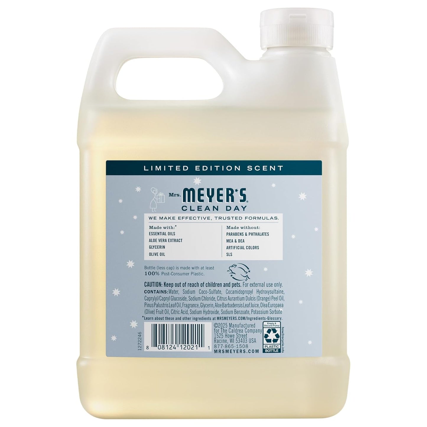 MRS. MEYER'S CLEAN DAY Hand Soap Refill - Snowdrop Scent | 33 Fl Oz Bottle