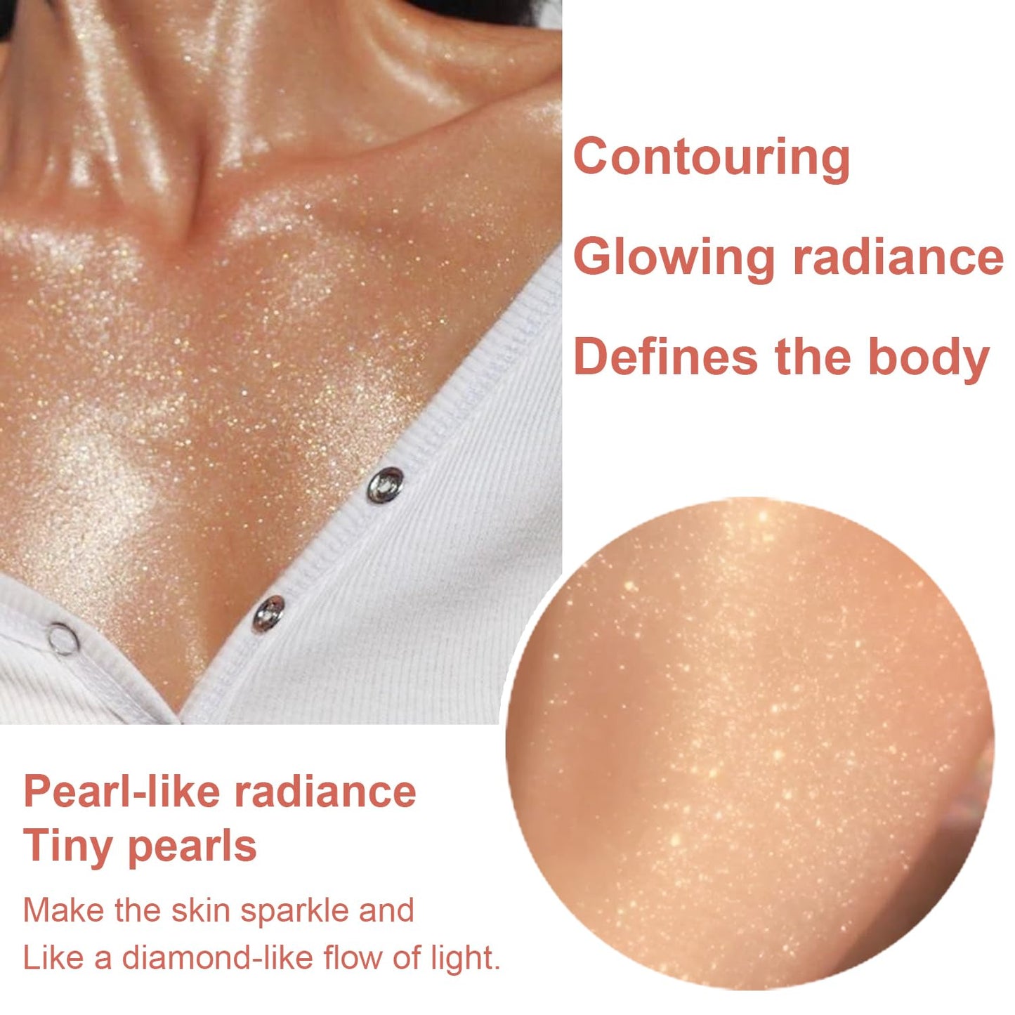 Body Glow Oil, Sunscreen Shimmer Oil, SPF 45 Broad Spectrum, Body Oil with with Coconut Oils, Moisturizing Glow for Face & Body, Liquid Illuminator Highlighter, Water Resistant, 3.72 fl oz (#02 ROSE)