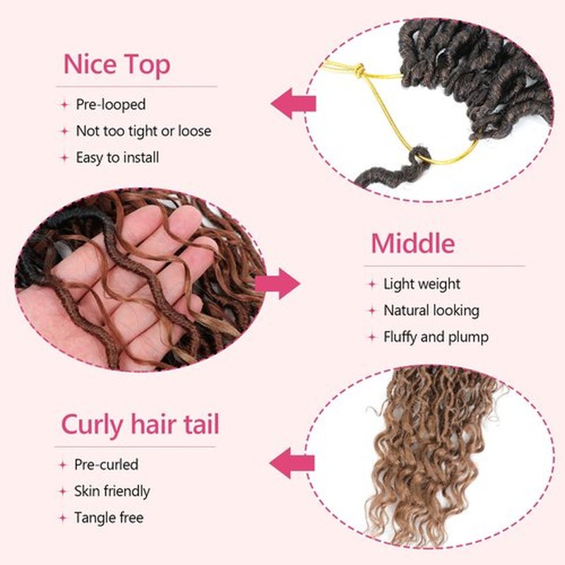 Goddess Locs Crochet Hair For Black Women 18 Inch 8 Packs Faux Locs Crochet Hair Crochet Locs Crochet Hair Pre Looped Crochet Locs River Locs With Curly Ends (1B/30/27#)