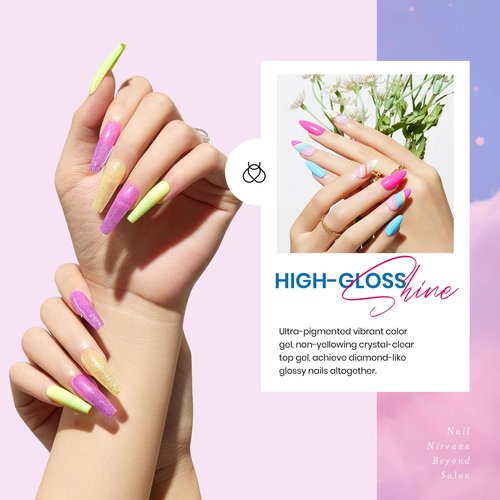 beetles Gel Polish Set 39Pcs Red Pink Blue Glitter Gel Nail Polish with Base Top Coat Soak off Uv LED Lamp Macaroon Bright Pastel Nail Manicure Kit DIY Home Gifts for Women Girls
