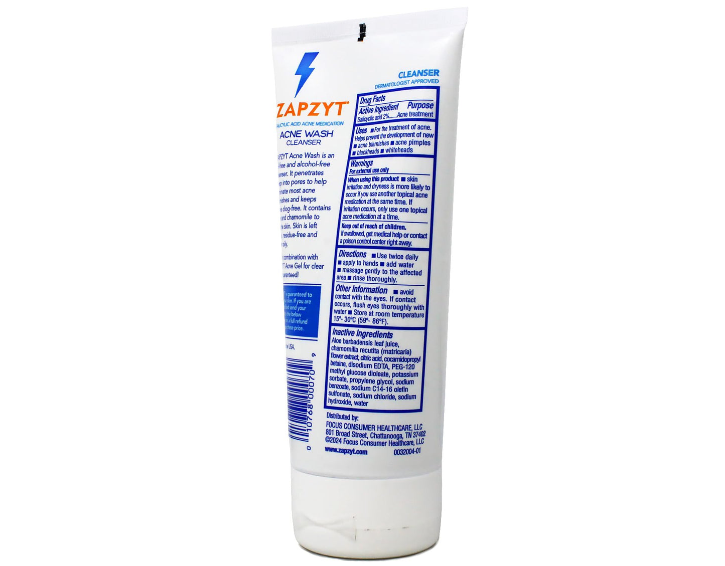 ZAPZYT Acne Wash with Salicylic Acid 6.25 oz (Pack of 3)