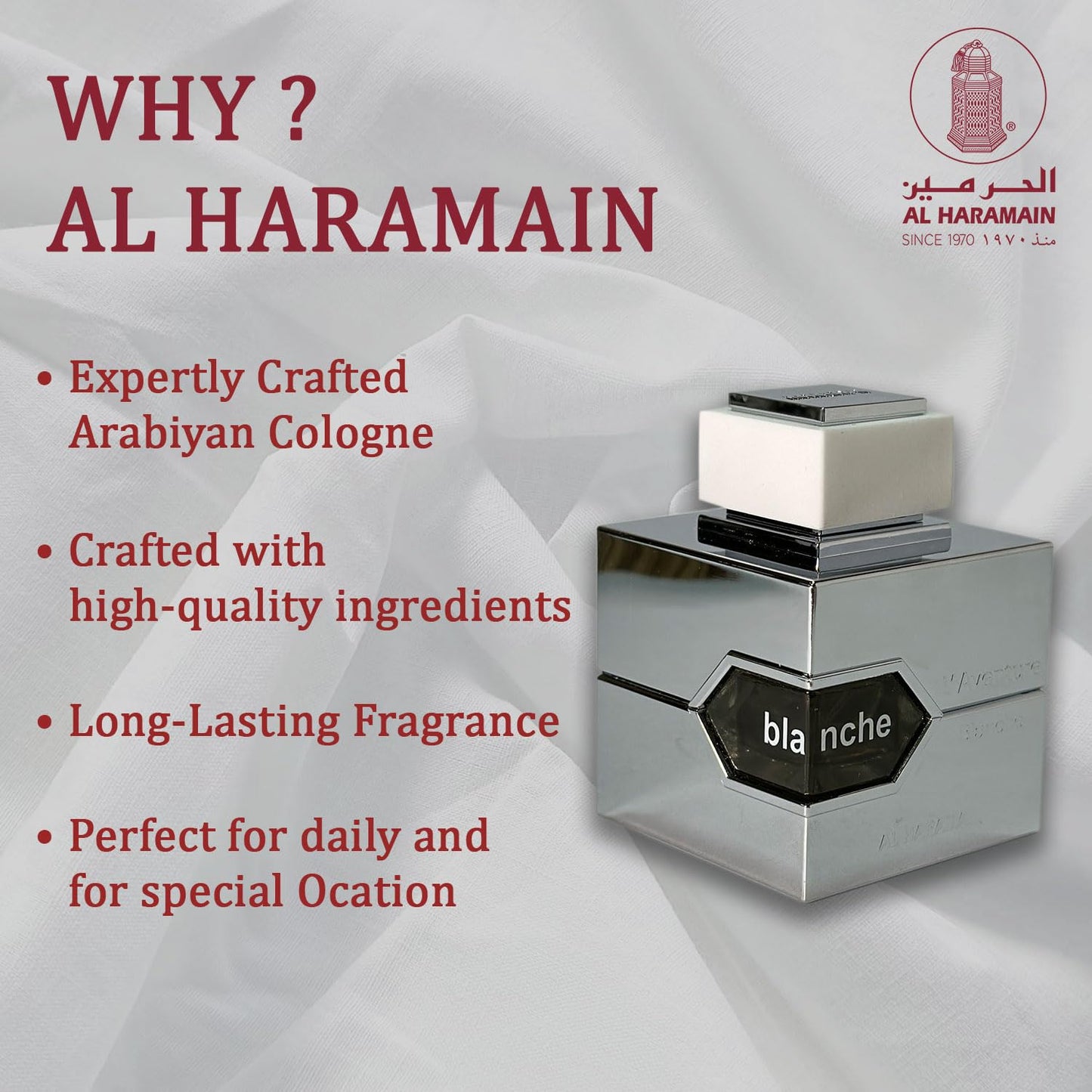 L'aventure Blanche Eau De Parfum Spray for Unisex - 3.3 oz | Al Haramain