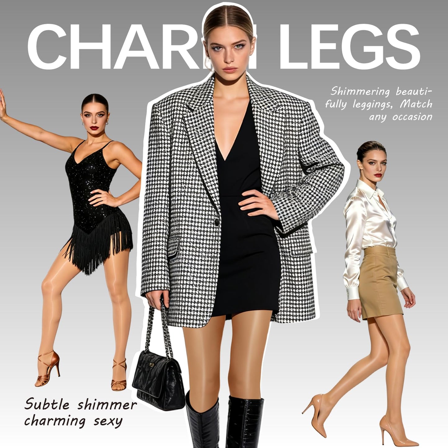 Hoxcaki Shiny Pantyhose for Women 40D Glossy Shimmer Dance Tights