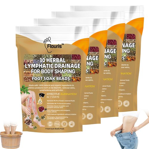 Flouris 30-Herb Shaping Detox Foot Bath Beads, Professional Body Detox Foot Soak Beads, Flourish Herbal Detox Foot Soak Beads, Detox and Shaping Cleansing Foot Soak for Men and Women (4 Pack)