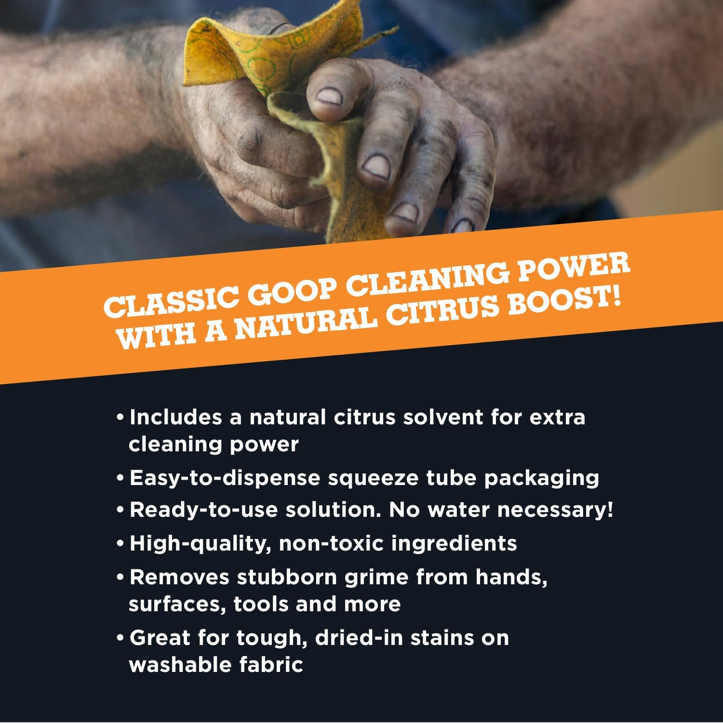 GOOP Orange Multi Purpose Hand Cleaner and Stain Remover - 5 oz Tube