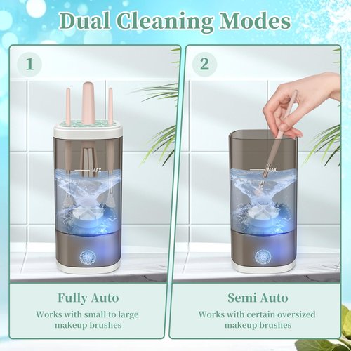 Tpsofy Electric Makeup Brush Cleaner Machine, Ultimate Efficient Automatic Cleaner for All Types of Makeup Brushes- Black