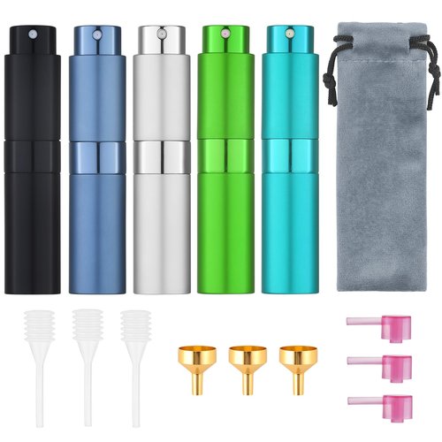 Tekson 8ml Travel Perfume Atomizer Refillable, Mini Cologne Spray Bottle Empty, Small Aftershave Portable Sprayer for Liquid Dispenser